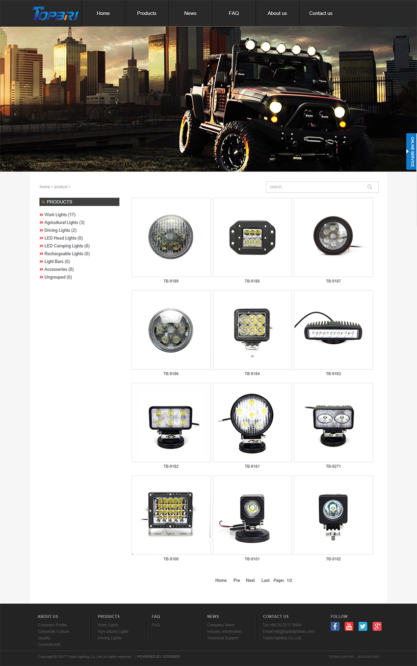 TOPBRI LIGHTING网站案例第二张图